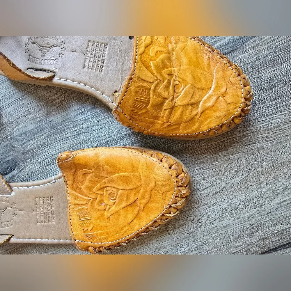 Rodeo Durango Lace Up Leather Huarache Women's Yellow Leather Sandals